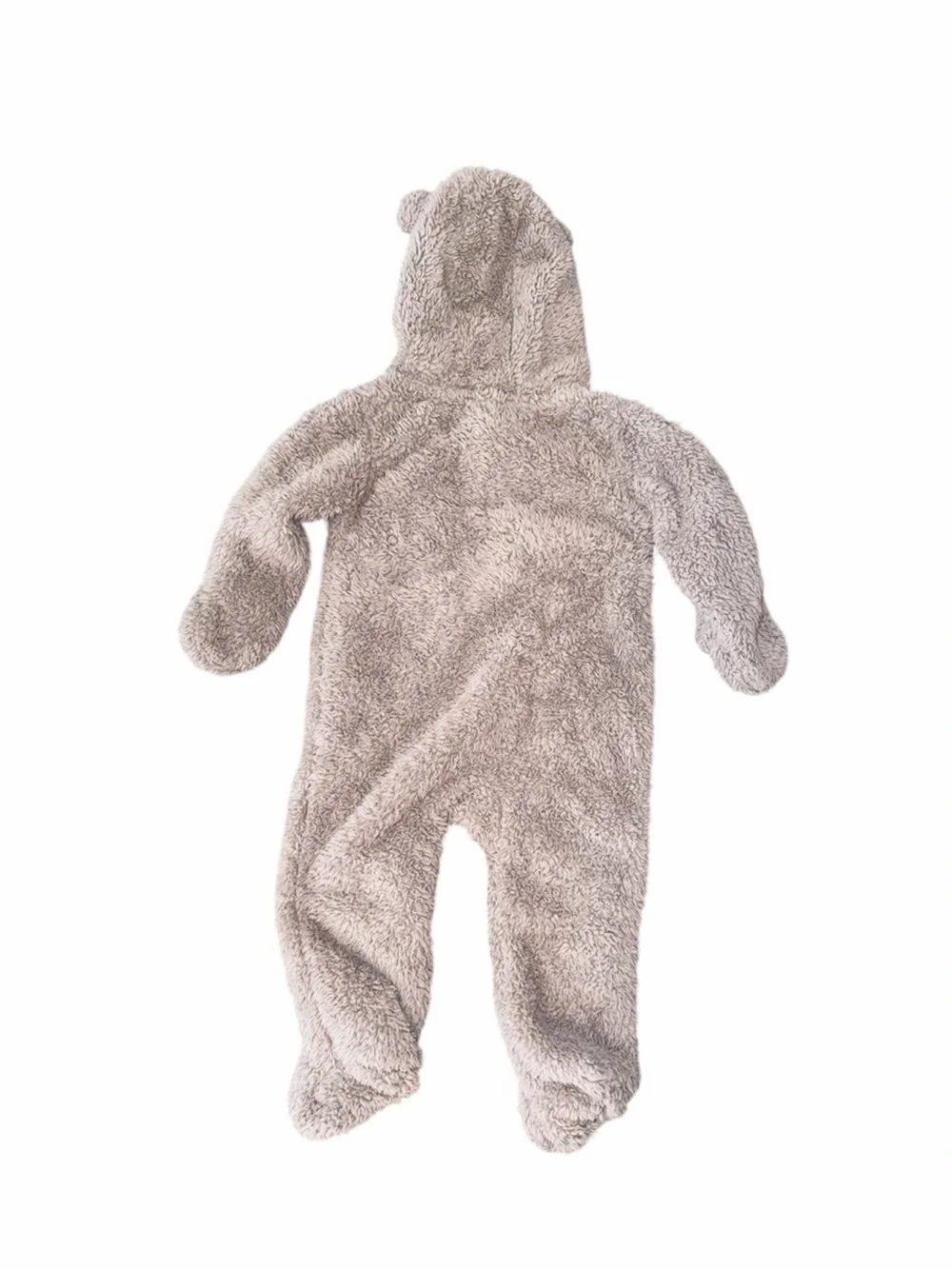 Carters Baby Gray Sherpa Bear Hooded Footed Jumpsuit Bunting Size 9 Months